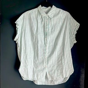 Madewell Central Drapey Blouse Striped Butttondown